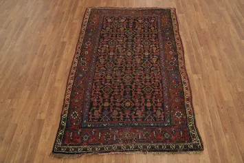 Pre-1900 Antique Vegetable Dye Bidjar Halvaei Persian Rug 4x6