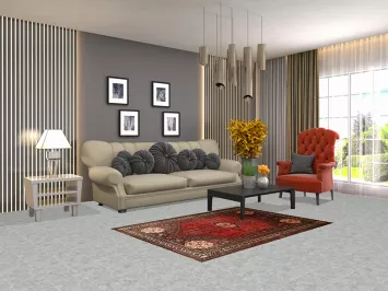 Vintage Geometric Shiraz Persian Rug 4x5