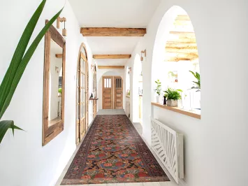 Antique Vegetable Dye Senneh Persian Runner Rug 3x19