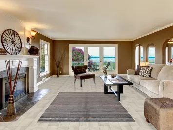 Striped Wool Gabbeh Indian Area Rug 5x8