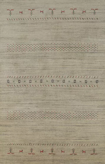 Little Animals Design Gabbeh Indian Area Rug 5x8