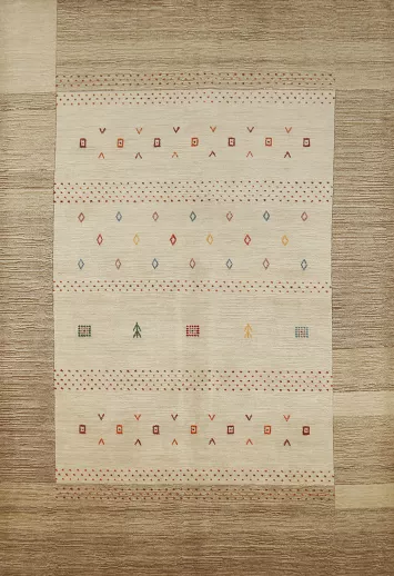 Handmade Wool Gabbeh Indian Area Rug 5x8