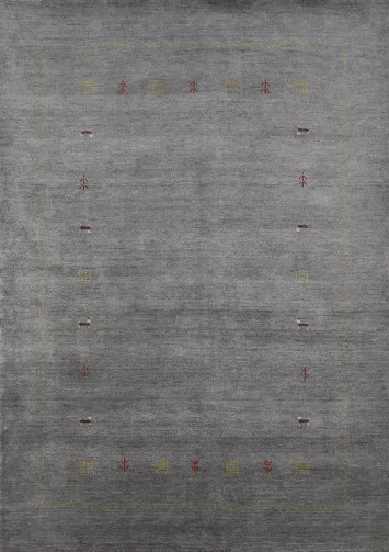 Little Animals Gray Gabbeh Indian Area Rug 6x8