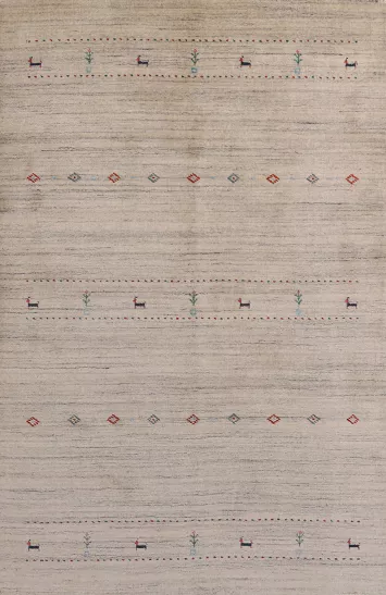 Little Animals Wool Gabbeh Indian Area Rug 5x8