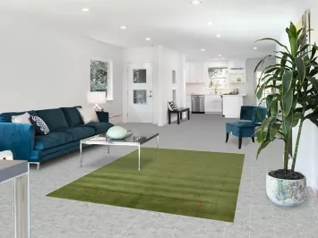 Light Green Wool Gabbeh Indian Area Rug 5x8