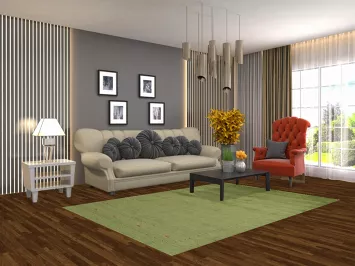 Handmade Green Gabbeh Indian Area Rug 5x8