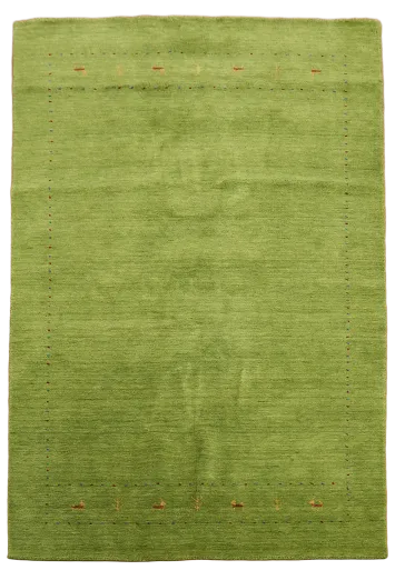 Lush Green Handmade Wool Rug: Perfect for Eco-Friendly Spaces 5'x8'