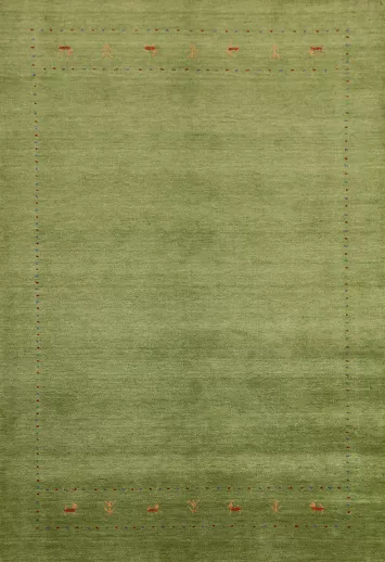 Green Wool Gabbeh Indian Area Rug 5x8