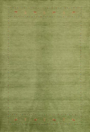 Green Handmade Wool Gabbeh Indian Area Rug 5x8