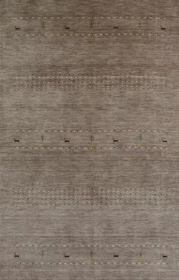 Little Animals Tribal Wool Gabbeh Indian Area Rug 5x8