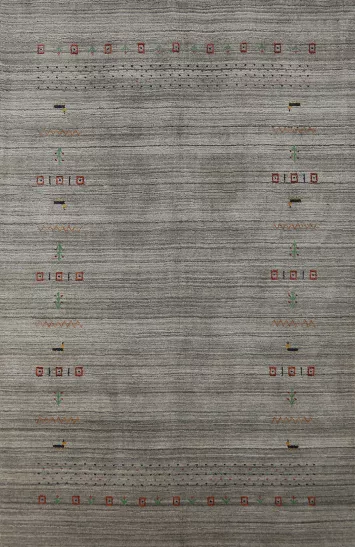 Handmade Wool Gabbeh Indian Area Rug 5x8