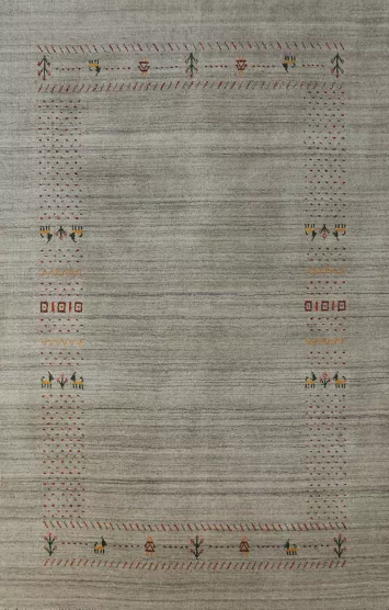 Tribal Wool Gabbeh Indian Area Rug 5x8