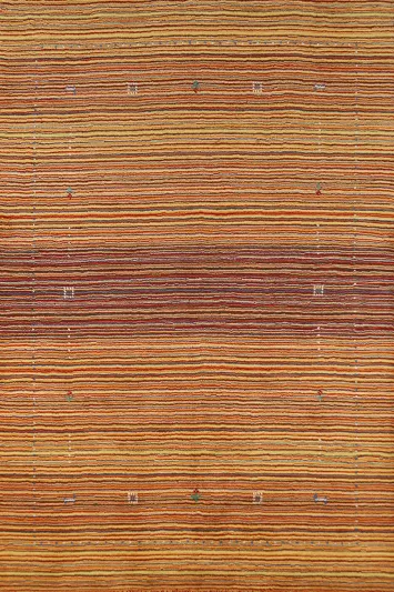 Striped Wool Gabbeh Indian Area Rug 5x8