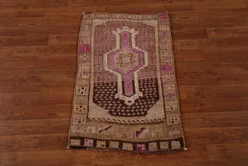 Antique Look Brown Anatolian Oriental Accent Rug 2x3