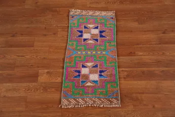 Geometric Wool Anatolian Turkish Accent Rug 1x2