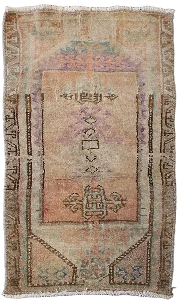 Antique Look Anatolian Oriental Accent Rug 1x2