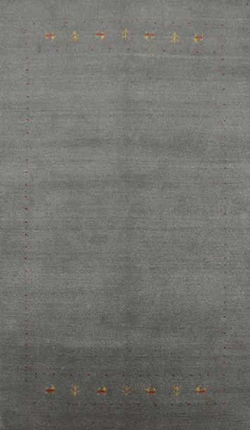 Tribal Gray Wool Gabbeh Indian Area Rug 5x8