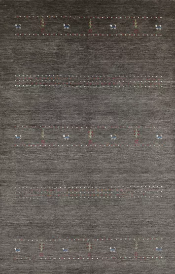 Tribal Wool Gabbeh Indian Area Rug 5x8