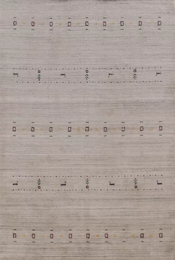 Little Animals Design Gabbeh Indian Area Rug 5x8