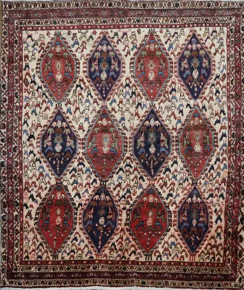 Antique Tribal Shiraz Abadeh Persian Area Rug 4x5