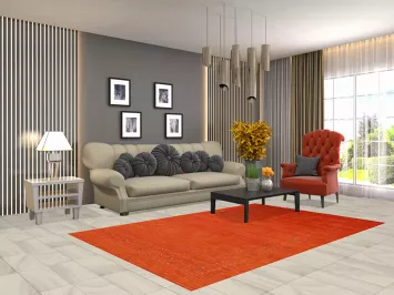 Handmade Wool Orange Gabbeh Indian Area Rug 5x8