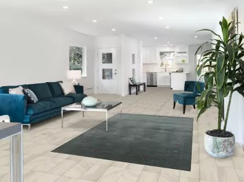 Contemporary Gray Blue Gabbeh Rug with Delicate Perimeter Design Highlights 5x8