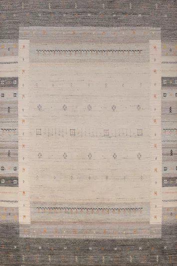 Tribal Wool Gabbeh Indian Area Rug 5x8