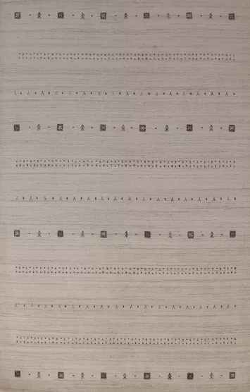 Tribal Wool Gabbeh Indian Area Rug 5x8