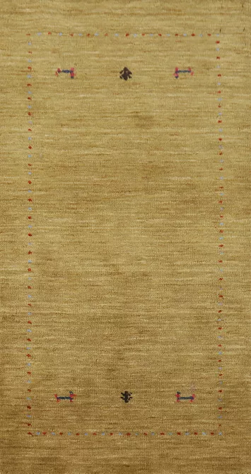 Green Wool Gabbeh Indian Rug 3x5