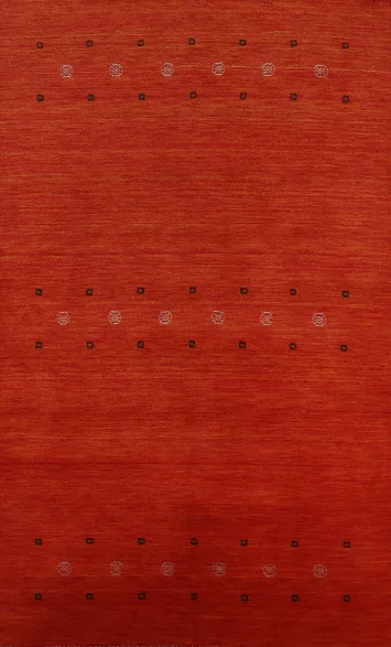 Orange Wool Gabbeh Indian Area Rug 5x8