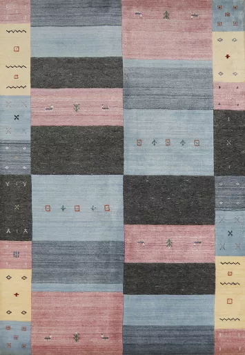 Handmade Wool Gabbeh Indian Area Rug 5x8