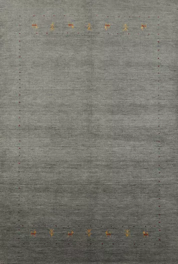 Gray Wool Gabbeh Indian Area Rug 5x8