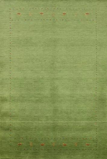 Light Green Wool Gabbeh Indian Area Rug 5x8
