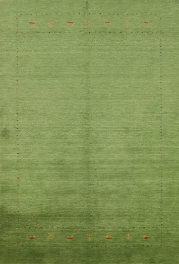 Handmade Green Gabbeh Indian Area Rug 5x8