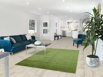 Handmade Green Gabbeh Indian Area Rug 5x8