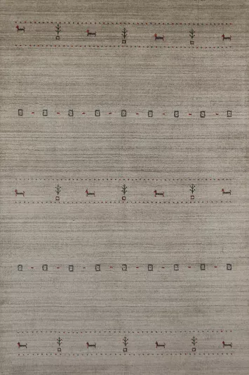 Little Animals Design Wool Gabbeh Indian Area Rug 5x8