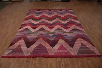 Chevron Kilim Area Rug 9x13 A Burst of Rich Colors and Styles