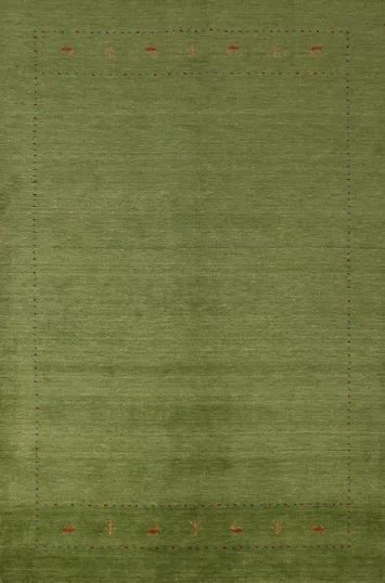 Green Wool Gabbeh Indian Area Rug 5x8