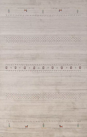 Animals Wool Gabbeh Indian Area Rug 5x8