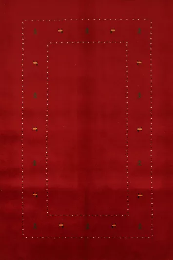 Red Wool Gabbeh Indian Area Rug 5x8