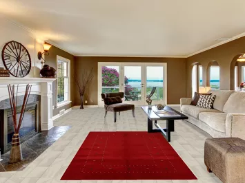 Red Wool Gabbeh Indian Area Rug 5x8