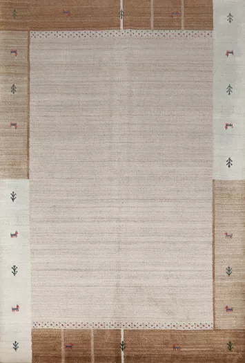 Tribal Wool Gabbeh Indian Area Rug 6x8