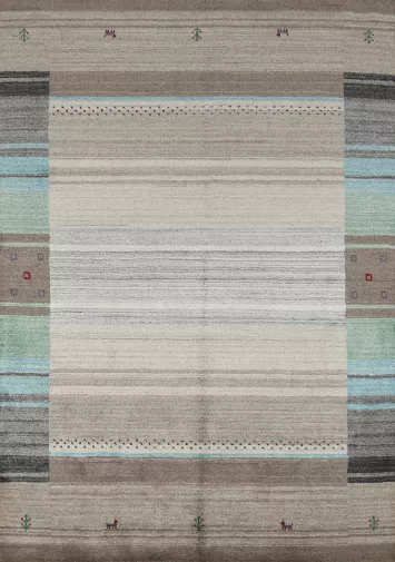 Handmade Wool Gabbeh Indian Area Rug 5x8