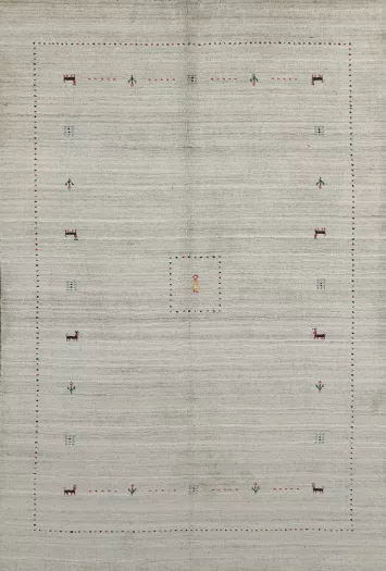 Handmade Wool Gabbeh Indian Area Rug 5x8