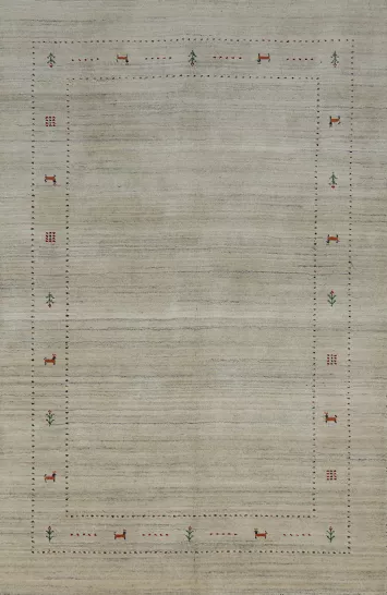 Little Animals Wool Gabbeh Indian Area Rug 5x8