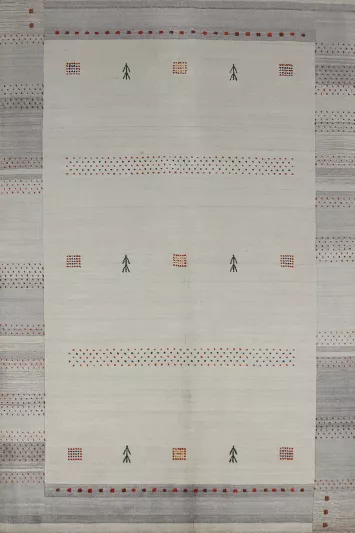 Handmade Wool Gabbeh Indian Area Rug 5x8