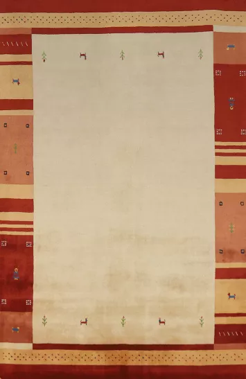 Handmade Wool Gabbeh Indian Area Rug 5x8