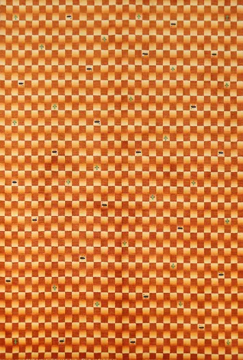 Checkered Wool Gabbeh Indian Area Rug 5x8