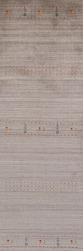 Little Animals Tribal Gabbeh Indian Runner Rug 3x10