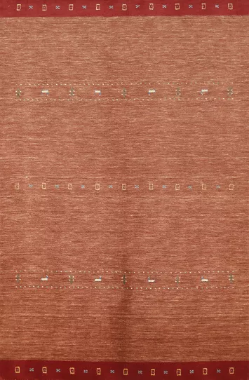 Tribal Wool Gabbeh Indian Area Rug 5x8